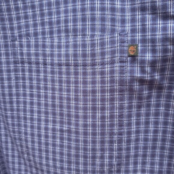 Timberland Men’s XL Plaid Button-Up Shirt Navy White Blue Dress Casual NWOT - Picture 6 of 8